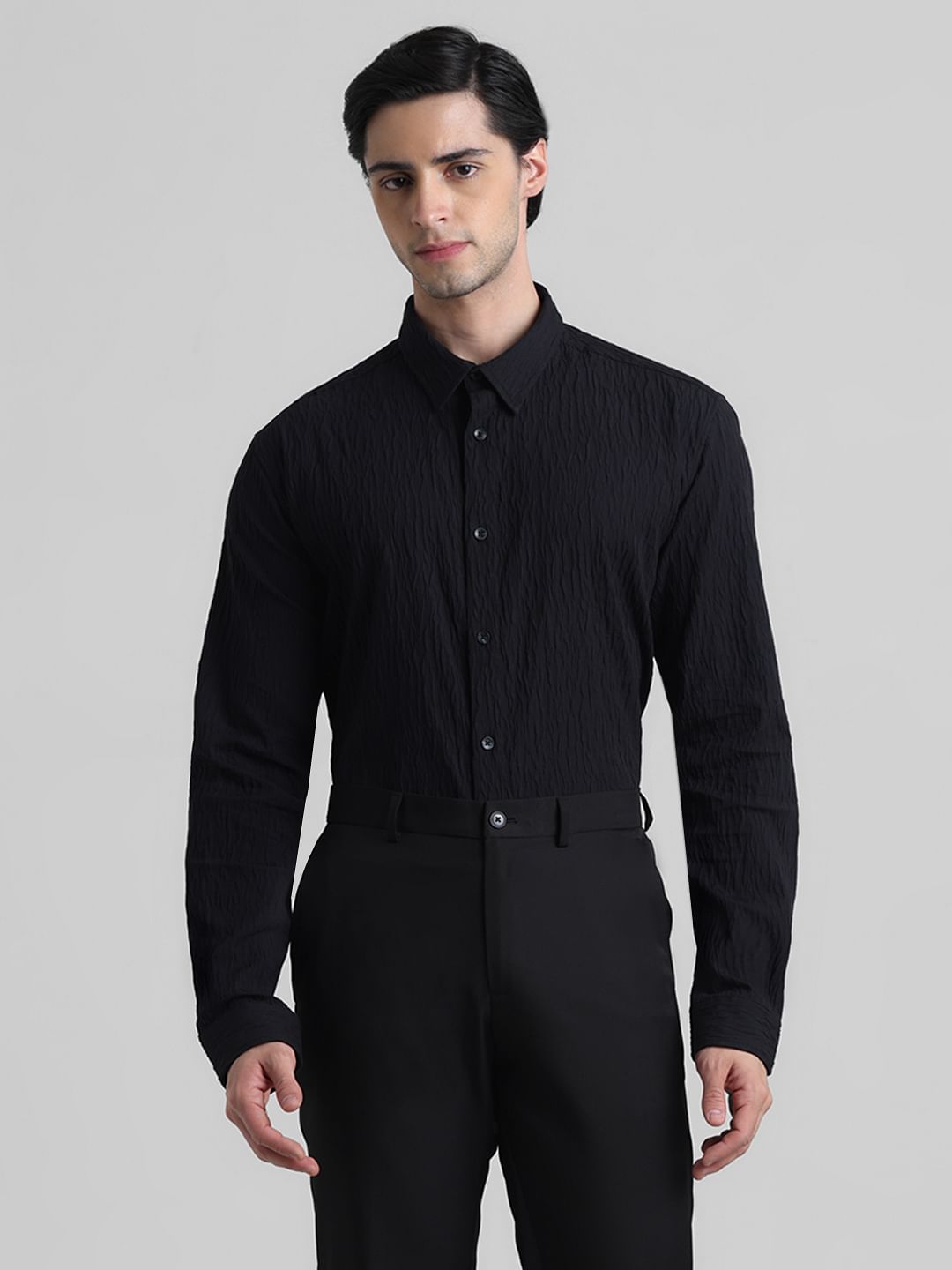 Black full best sale sleeve shirt